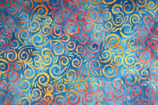 ORANGE BLUE - Chrome - Batikstoff aus Indonesien